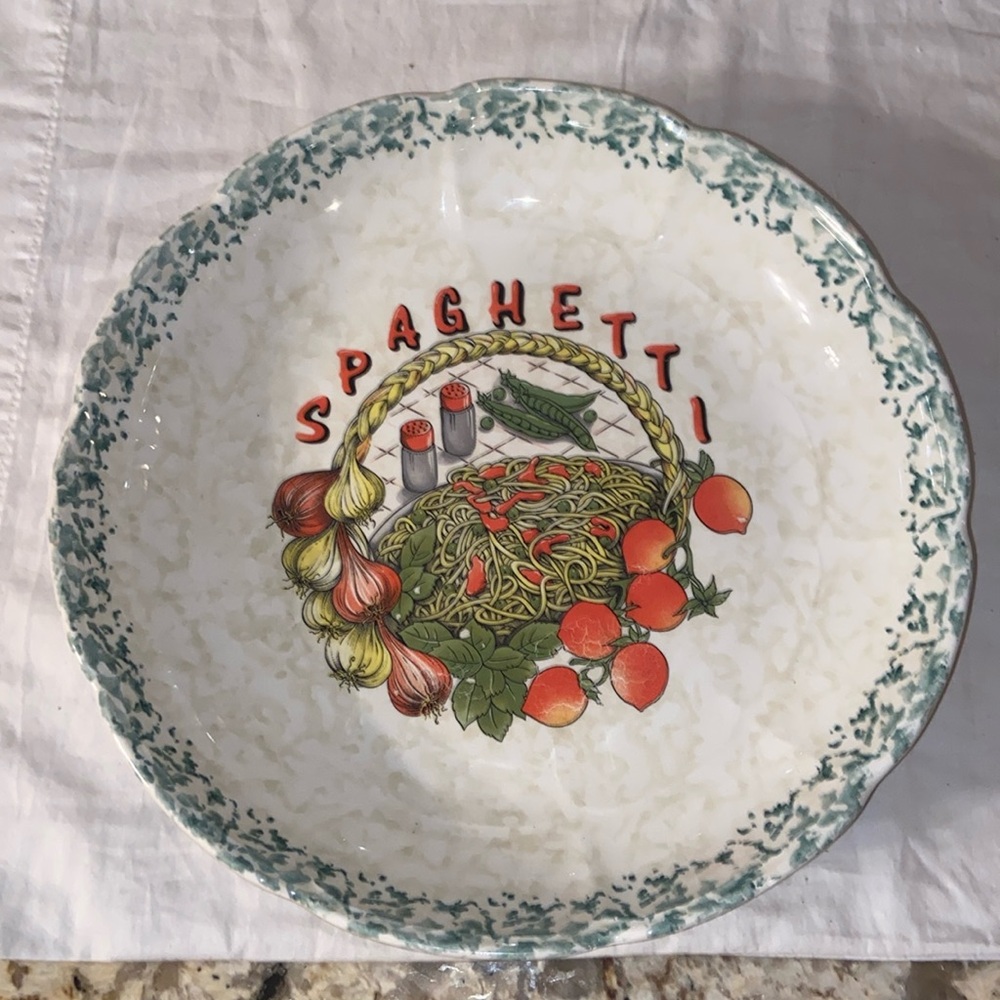 Vintage Large Himark ceramic Italian spaghetti pasta serving bowl 12”